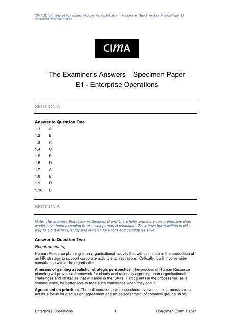 Download File <strong>PDF Cima Past</strong> Exam <strong>Papers</strong> And <strong>Answers</strong> determination * Cost behavior and breakeven analysis * Standard costing * Costing and accounting systems * Financial planning and controlThe C1 Study Text contains all you need to know for C1, featuring step-by-step guides to management accounting techniques such as process costing, which many. . Cima e1 past papers and answers pdf